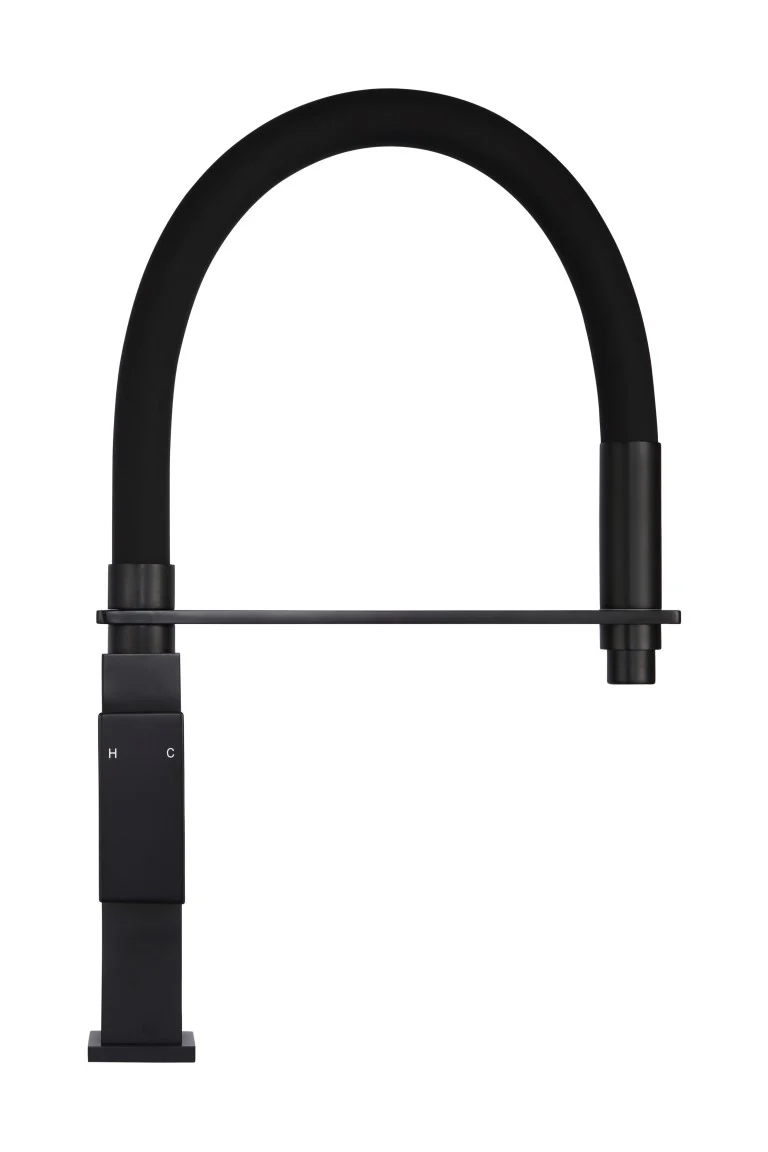 Square Flexible Kitchen Mixer Tap - Matte Black - Image 3