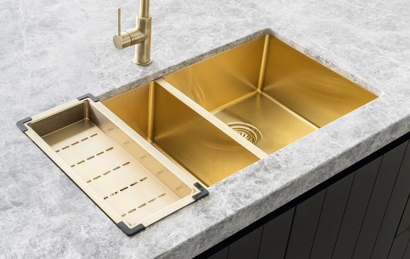 Lavello Kitchen Sink Colander - Brushed Bronze Gold - Image 6