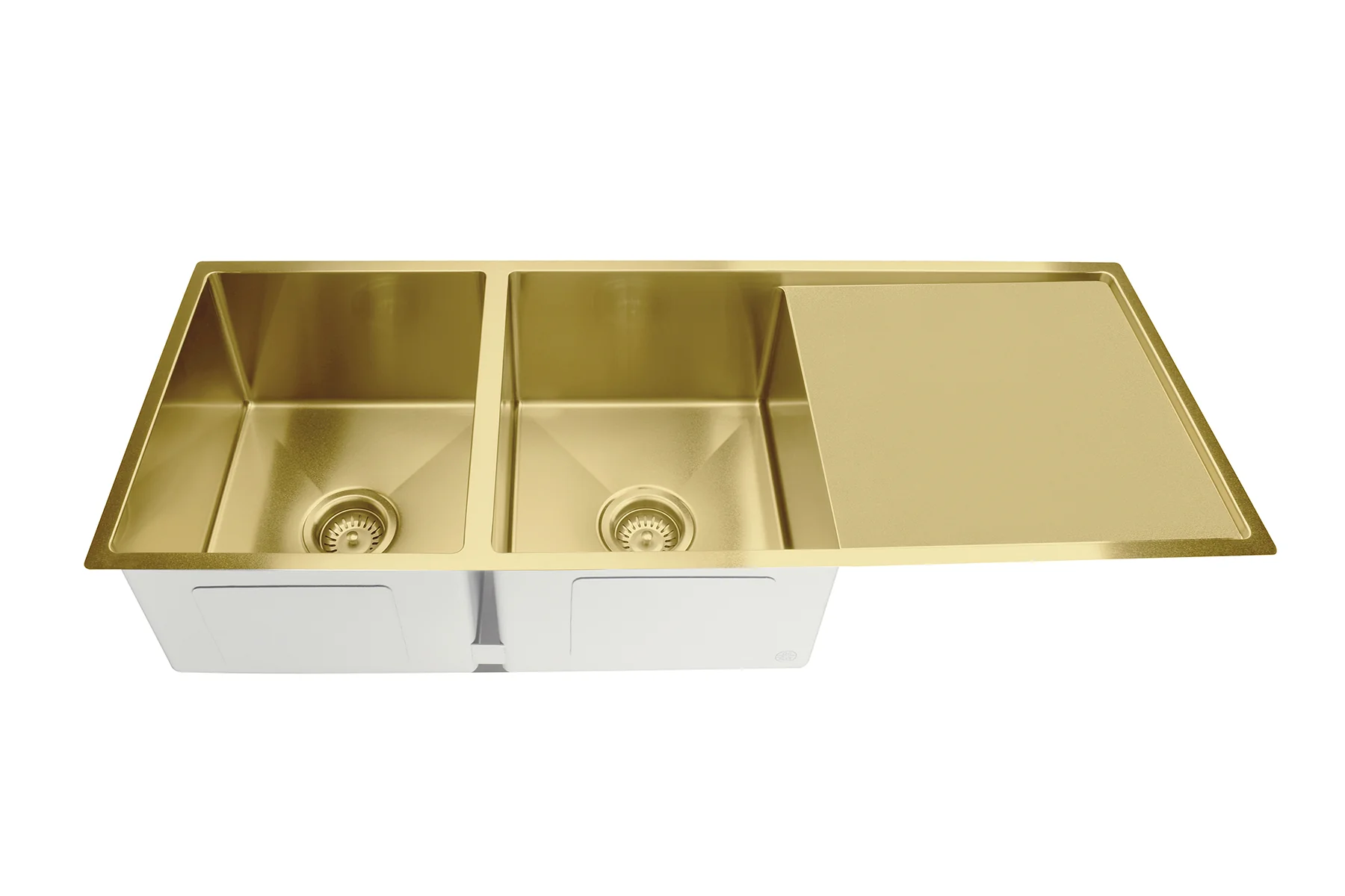 Lavello Kitchen Sink - Double Bowl & Drainboard 1160 x 440 - Brushed Bronze Gold - Image 3