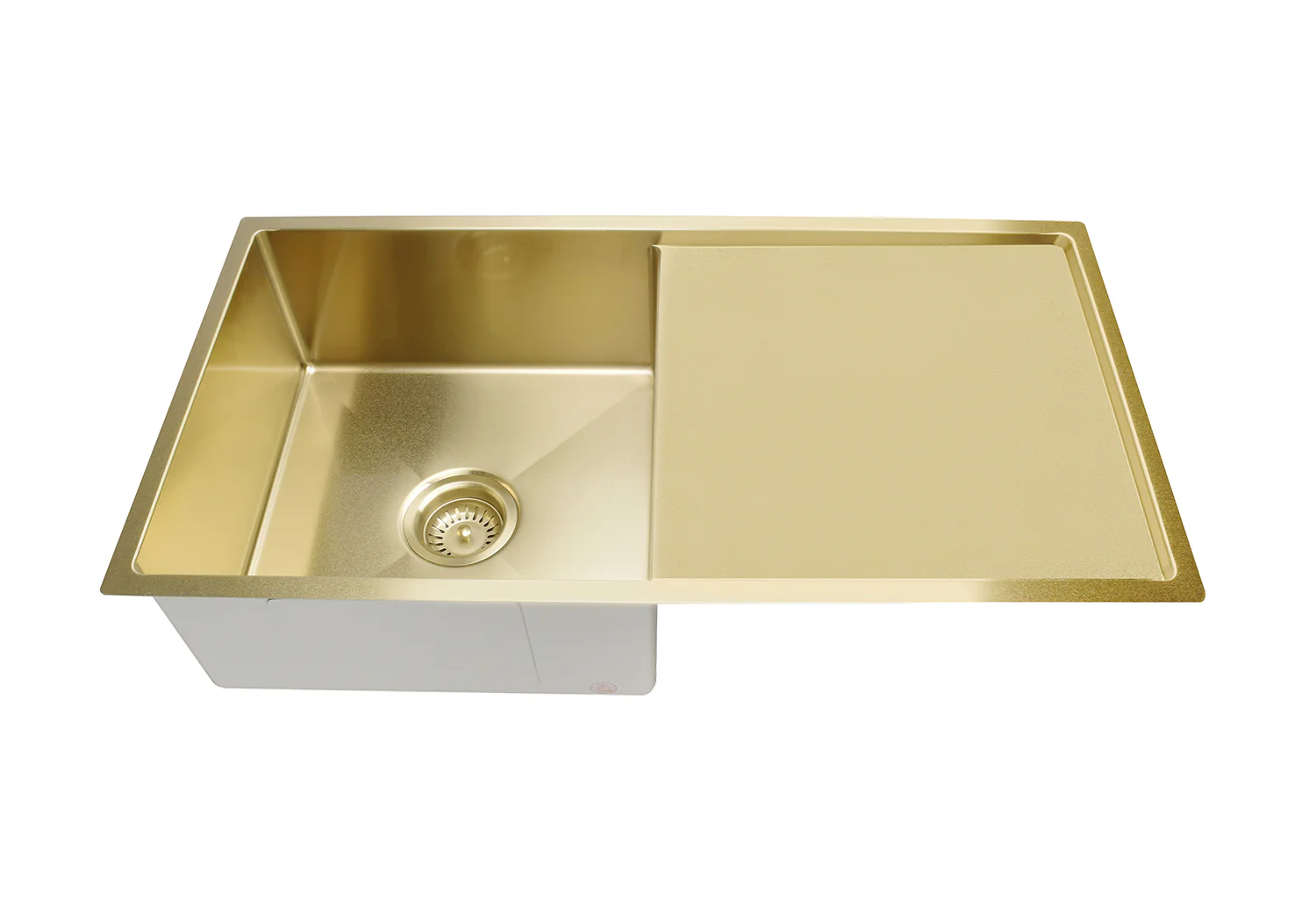 Lavello Kitchen Sink - Single Bowl & Drainboard 840 x 440 - Brushed Bronze Gold - Image 3
