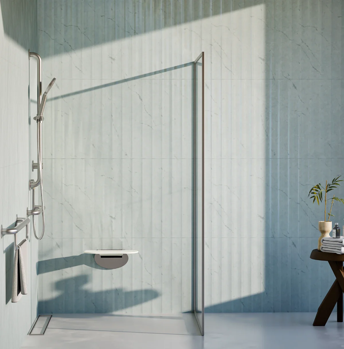 Meir Mobility 40 Degree Right Side Grab Rail - Brushed Nickel - Image 3