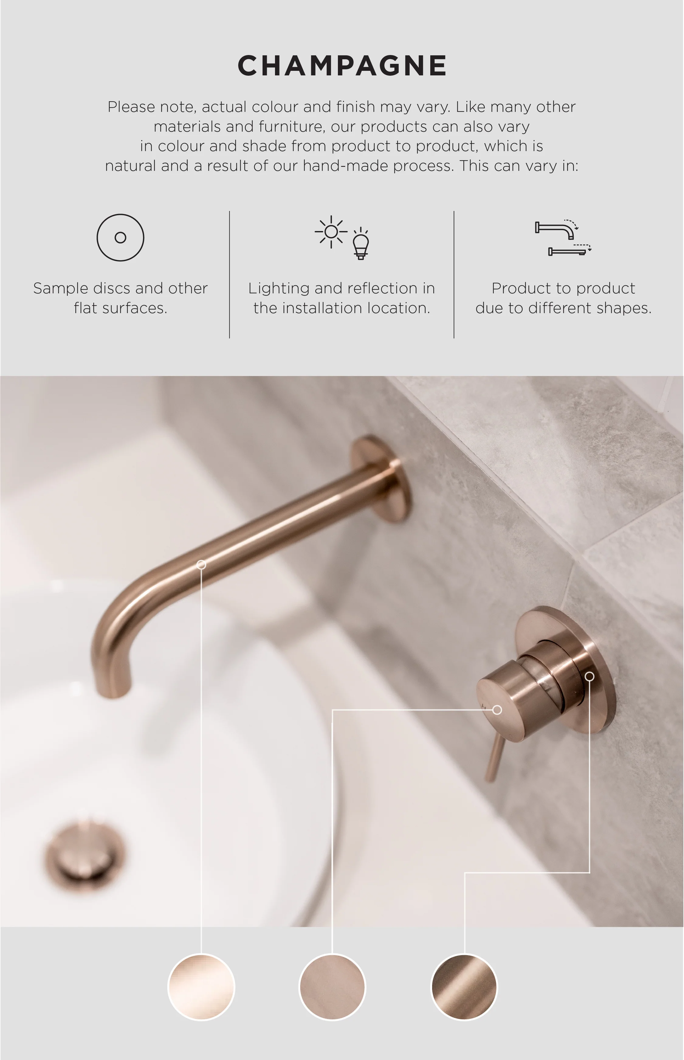 Öppen Round Pull 520mm Cabinet Handle (Brushed) - PVD Champagne - Image 4