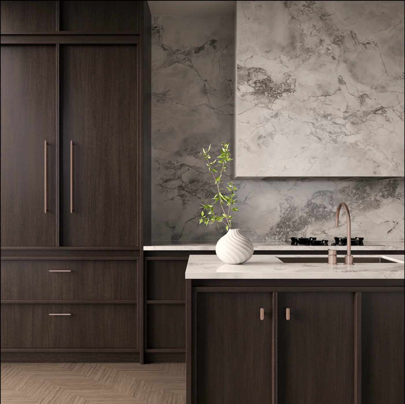 Öppen Round Pull 520mm Cabinet Handle (Brushed) - PVD Champagne - Image 5