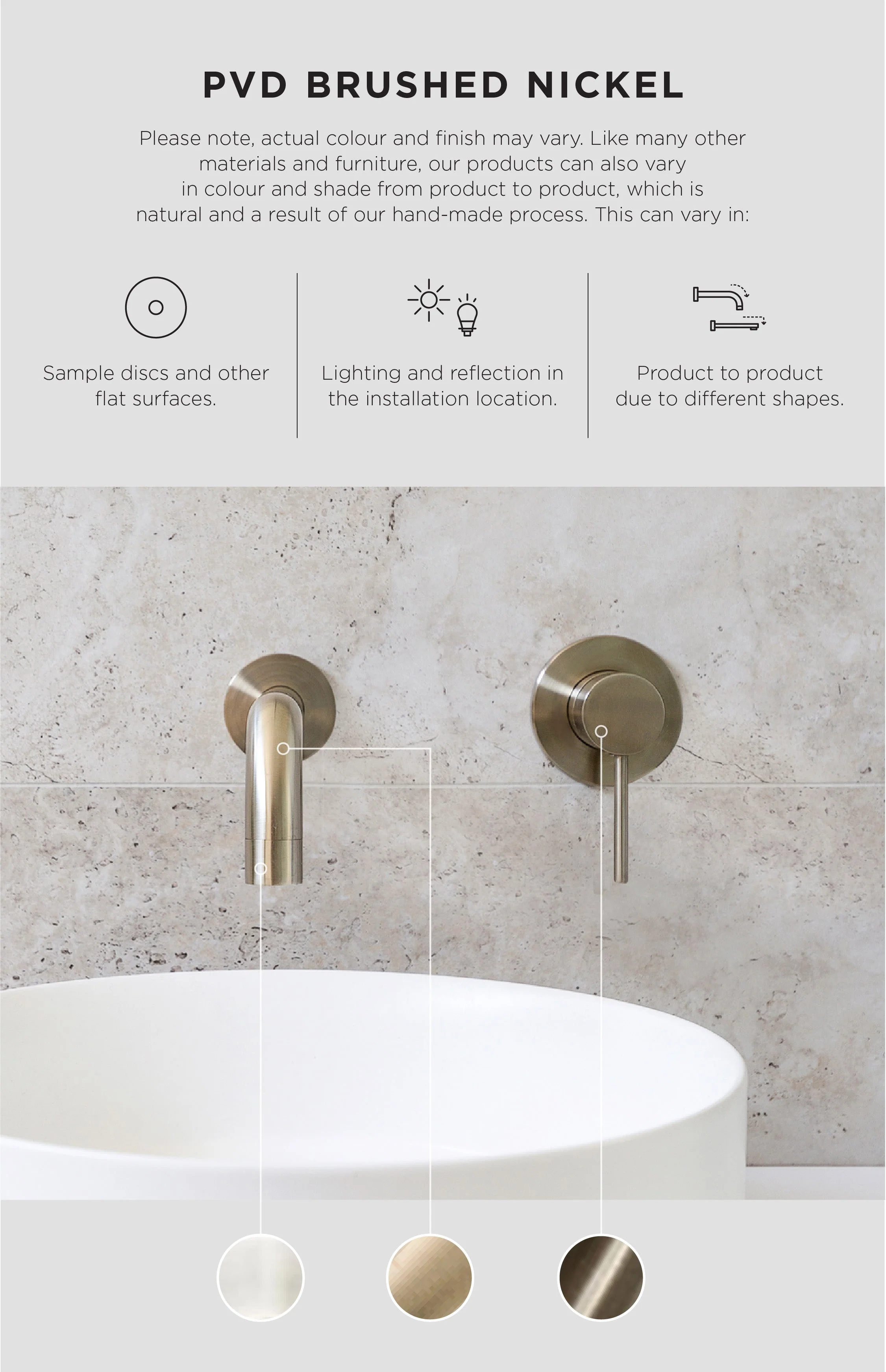 Round Curved Spout 130mm - PVD Brushed Nickel - Image 4