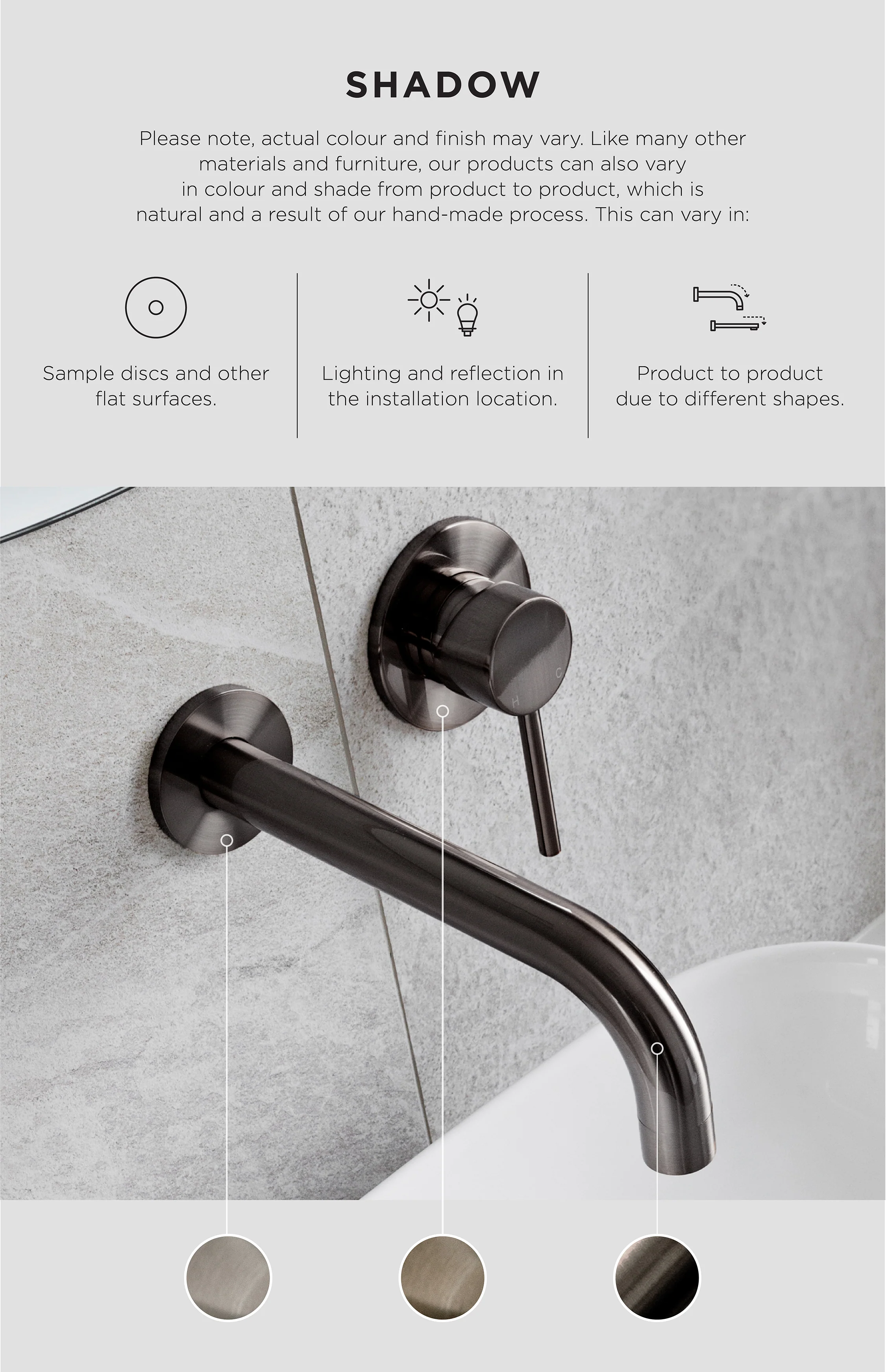 Round Curved Spout 130mm - Shadow Gunmetal - Image 4