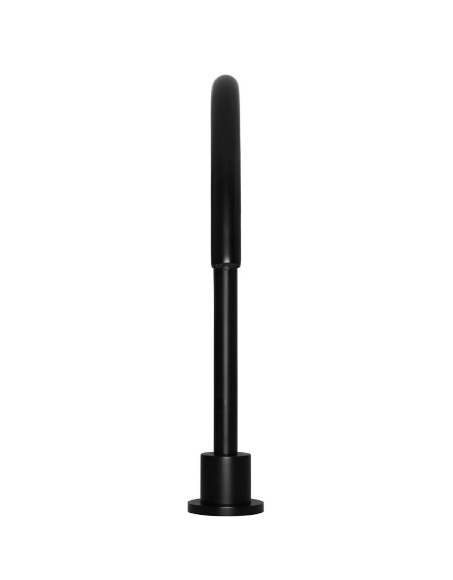 Round Gooseneck High-Rise Swivel Hob Spout - Matte Black - Image 3
