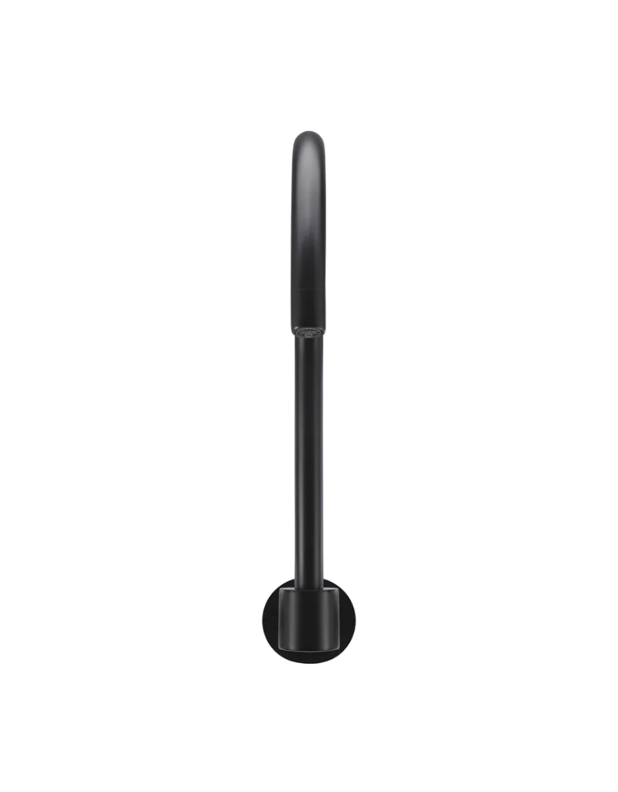 Round High-Rise Swivel Wall Spout - Matte Black - Image 3