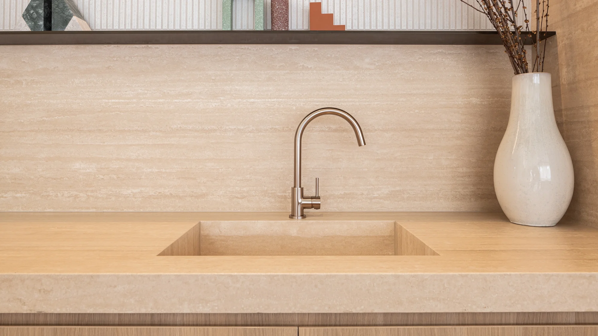 Round Gooseneck Kitchen Mixer Tap - Champagne - Image 6