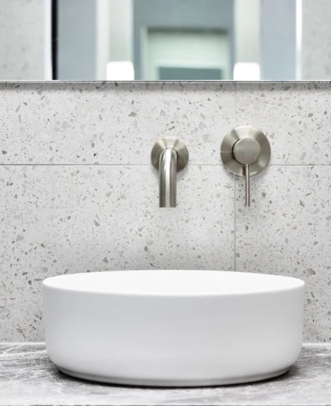 Round Hand Shower on Rail Column - PVD Brushed Nickel - Image 5