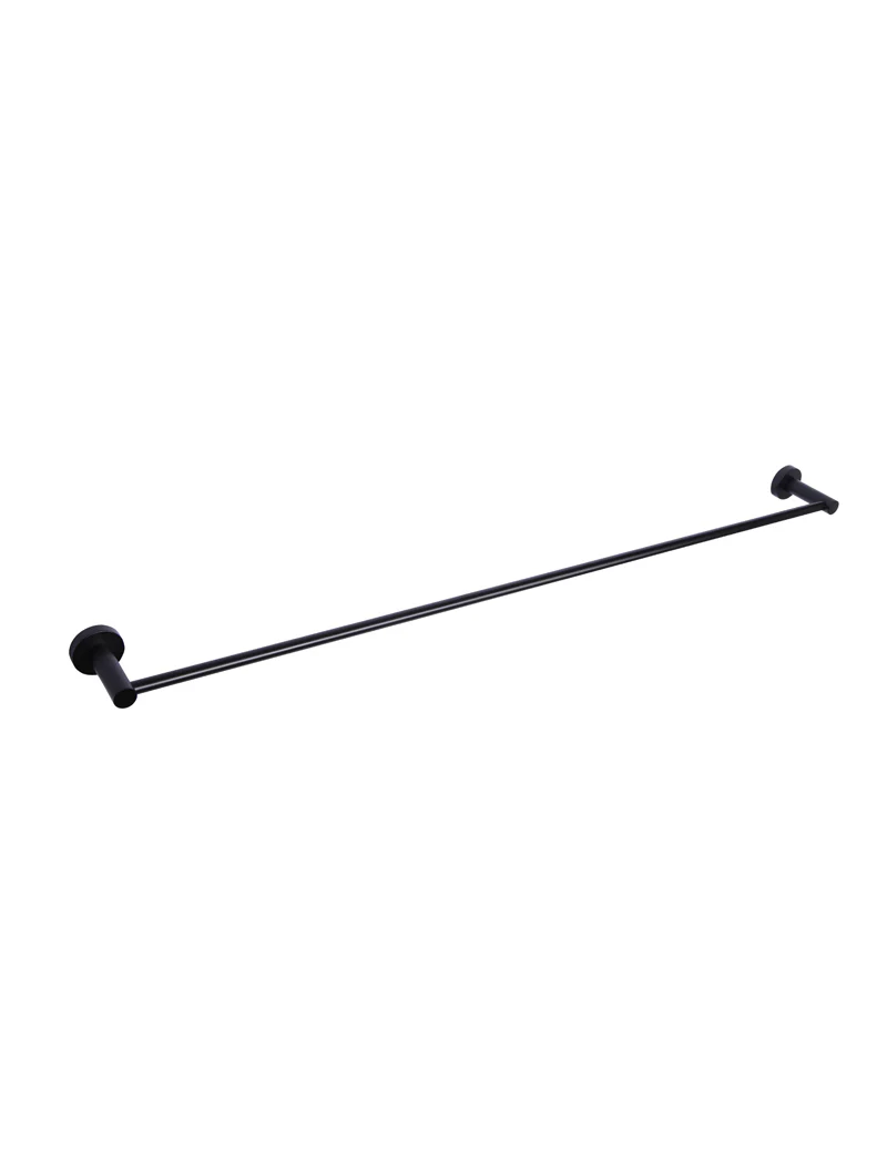 Round Single Towel Rail - Matte Black - Image 3