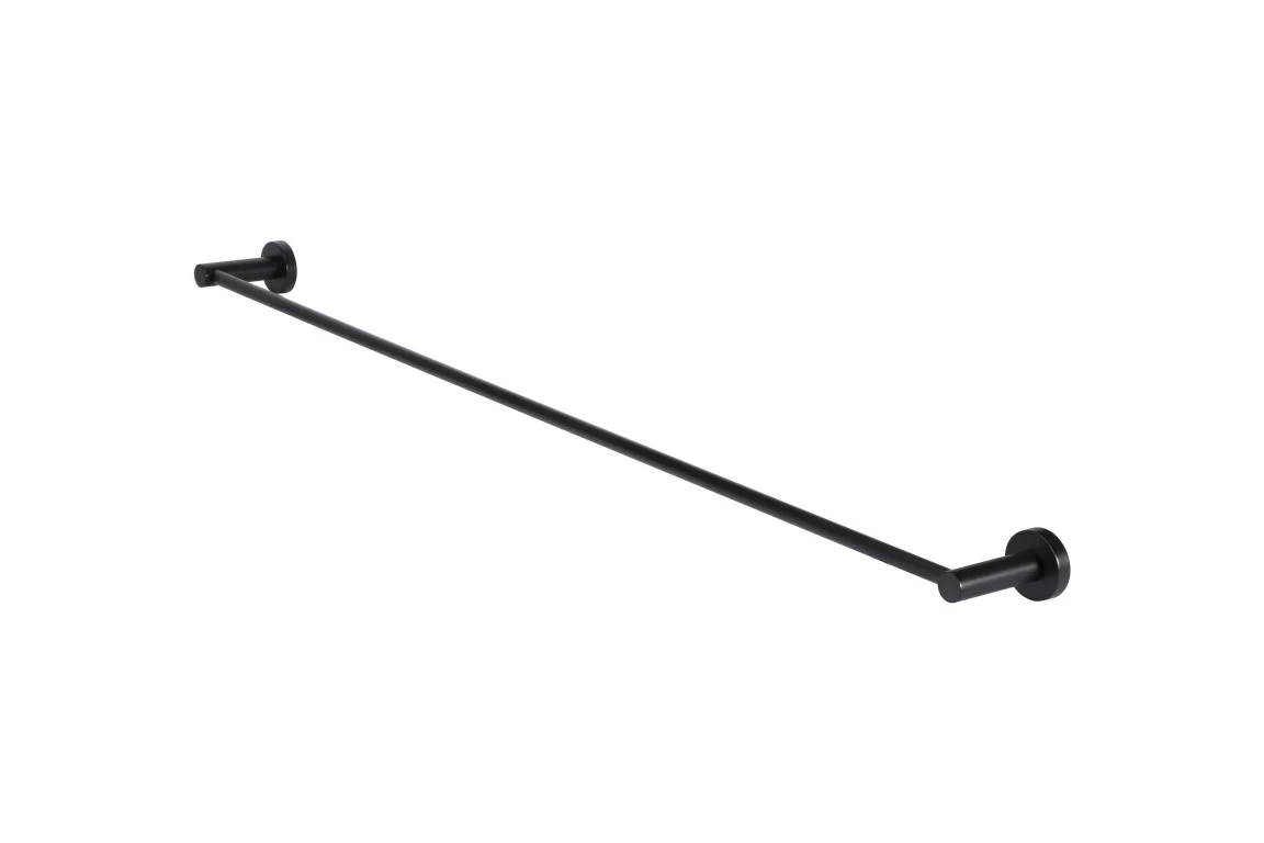 Round Single Towel Rail - Matte Black - Image 5