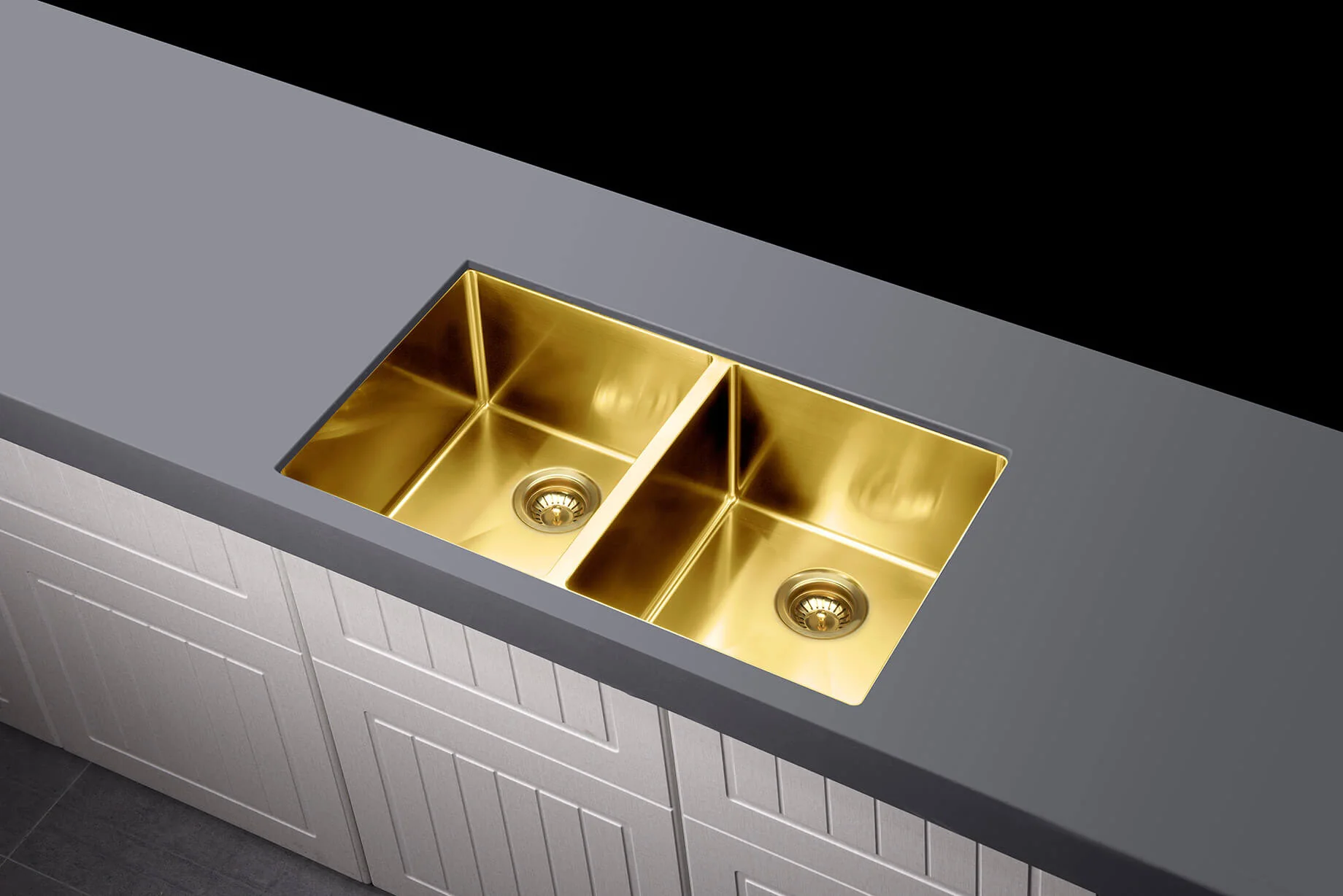 Lavello Kitchen Sink - Double Bowl 760 x 440 - Brushed Bronze Gold - Image 3