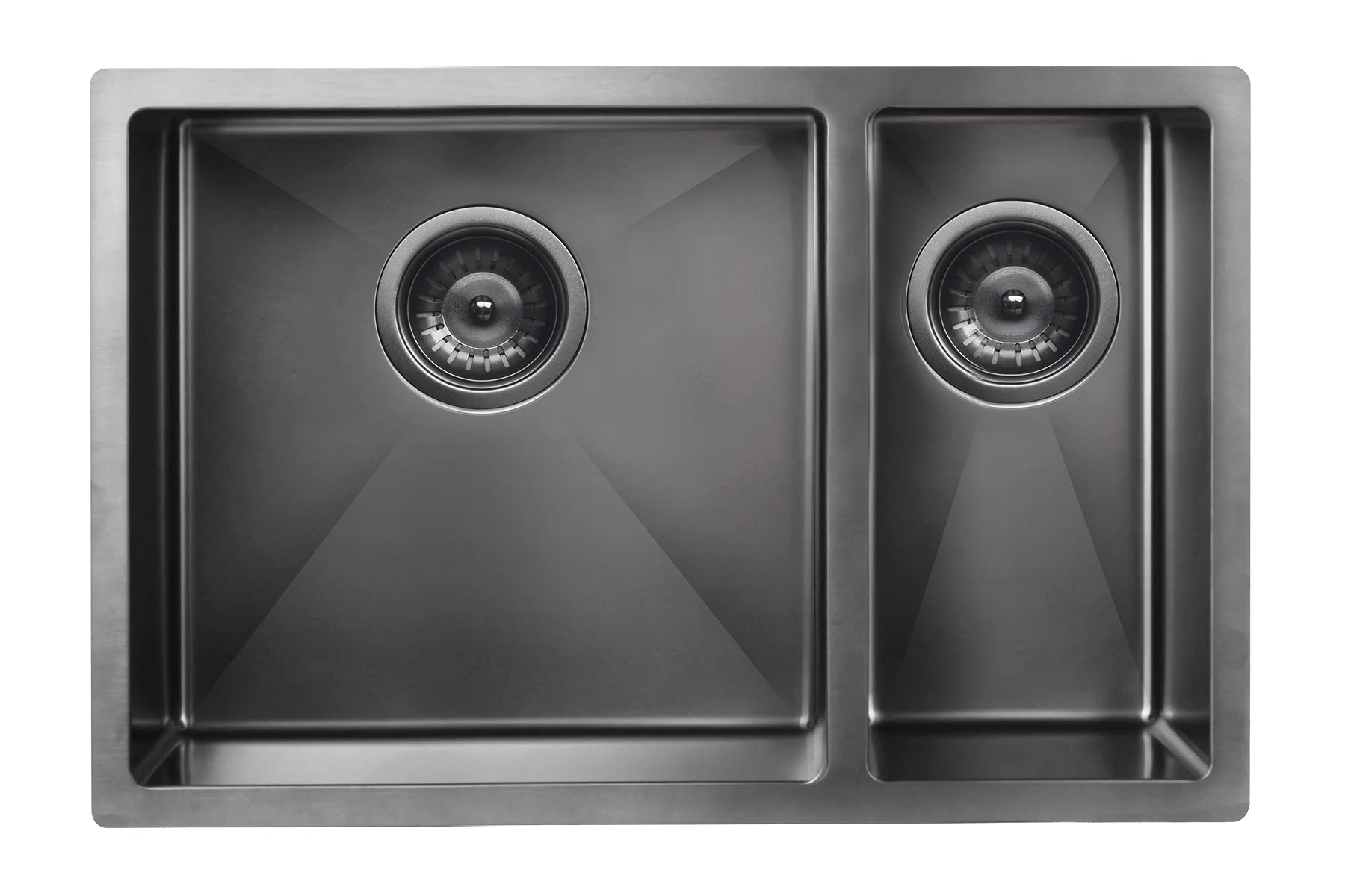 Lavello Kitchen Sink - One and Half Bowl 670 x 440 - Gunmetal Black - Image 6